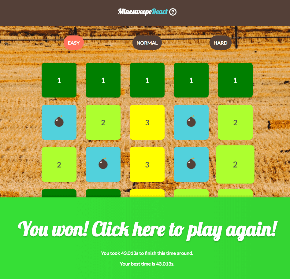 Minesweeper game screenshot